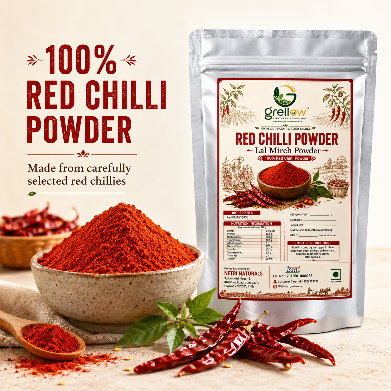 Grellow Red Chilli Powder