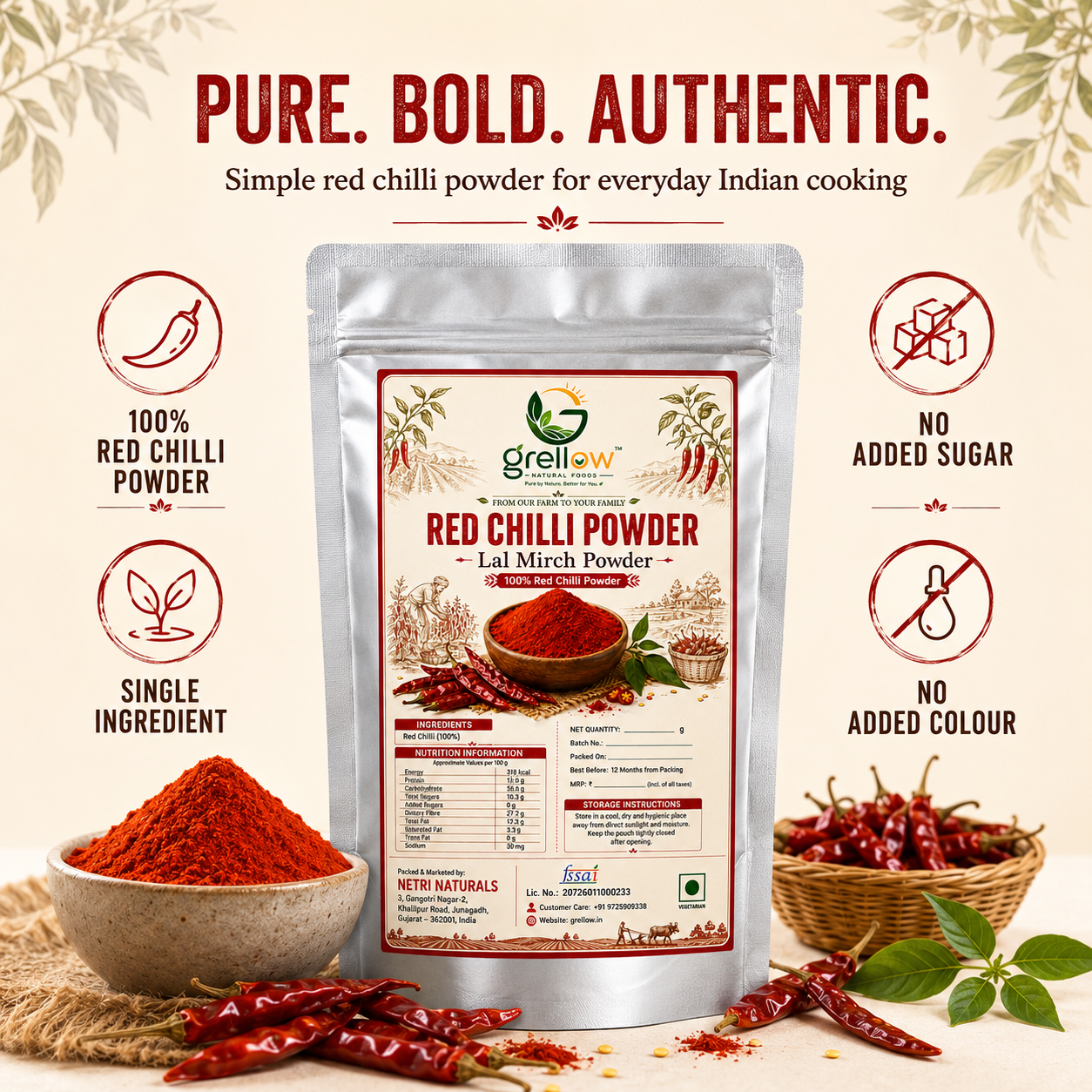 Grellow Red Chilli Powder | Pure Lal Mirch Powder thumbnail 6