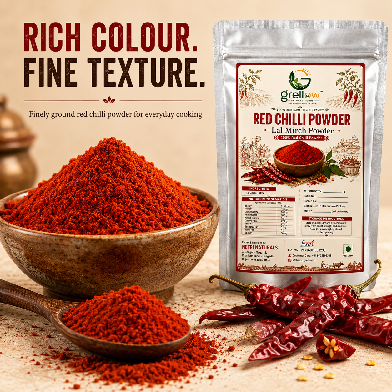 Grellow Red Chilli Powder | Pure Lal Mirch Powder thumbnail 7