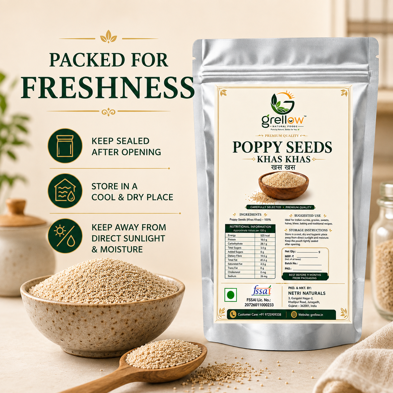 Premium Poppy Seeds (Khus Khus) - 500g thumbnail 3