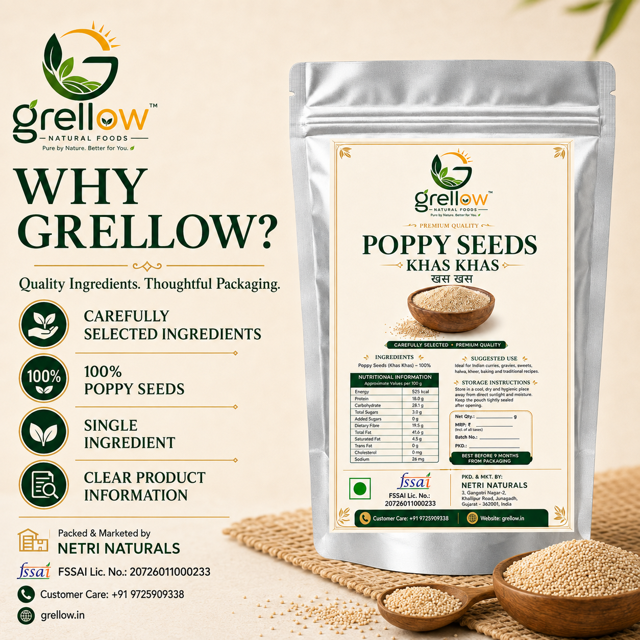 Premium Poppy Seeds (Khus Khus) - 500g thumbnail 5